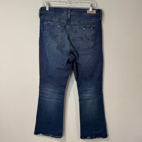 AG Adriano Goldschmied Farrah Boot Crop Jeans High Rise Blue Denim 31 - Picture 2 of 9